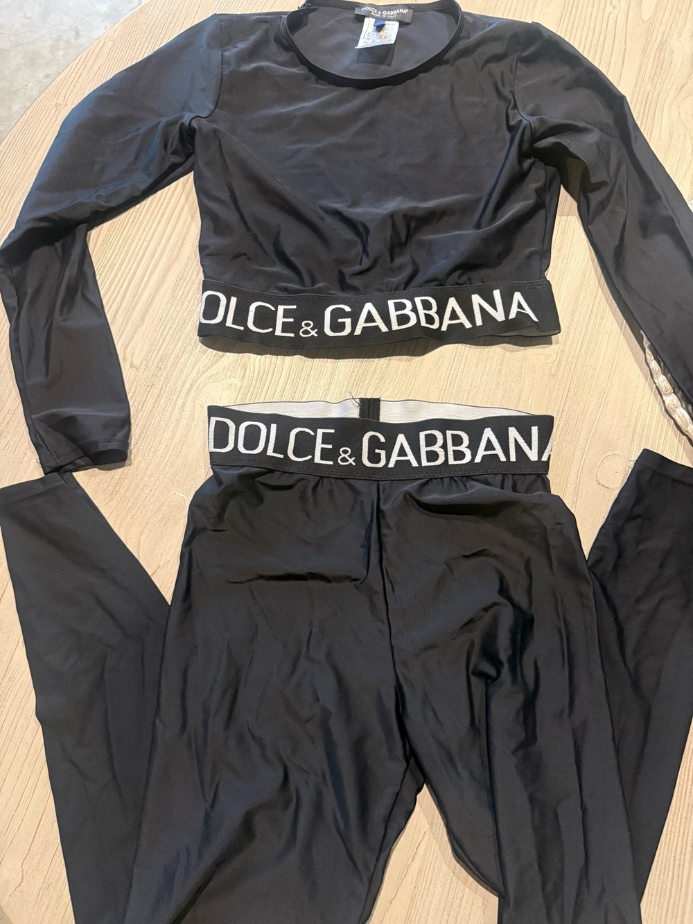 Dolce & Gabbana Black Logo-Waist Women's Jumpsuit Set